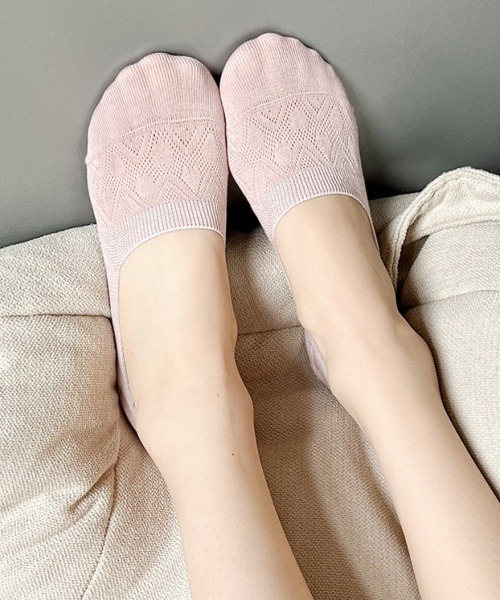 Fun & Daily(ファンアンドデイリー)の「F&D : カットアウトメッシュカバーソックス(ソックス/靴下・レディース・ホワイト/グリーン/ピンク/ベージュ/ブラック・FREE)」の9枚目の写真