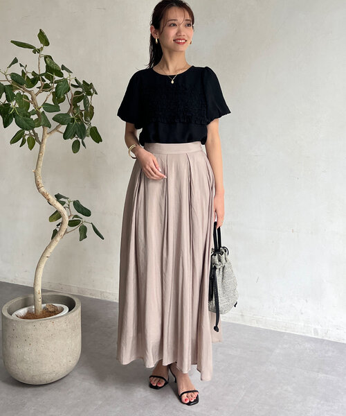 Chez toi（シェトワ）の「胸元フリルチュニックブラウス（シャツ/ブラウス・レディース・オフホワイト/サックスブルー/ブラック・FREE）」の12枚目の写真