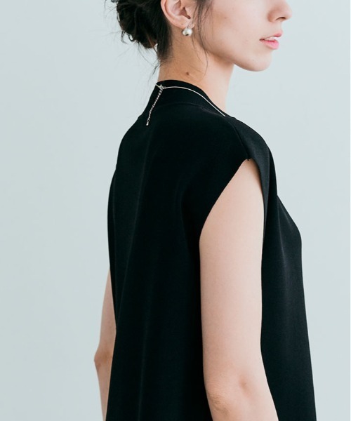 kirakiraShop(キラキラショップ)の「フレンチスリーブ ストレッチ プルオーバー(ニット/セーター・レディース・ブラック/ライトベージュ/グレー/ミント/モカ・M/L)」の10枚目の写真