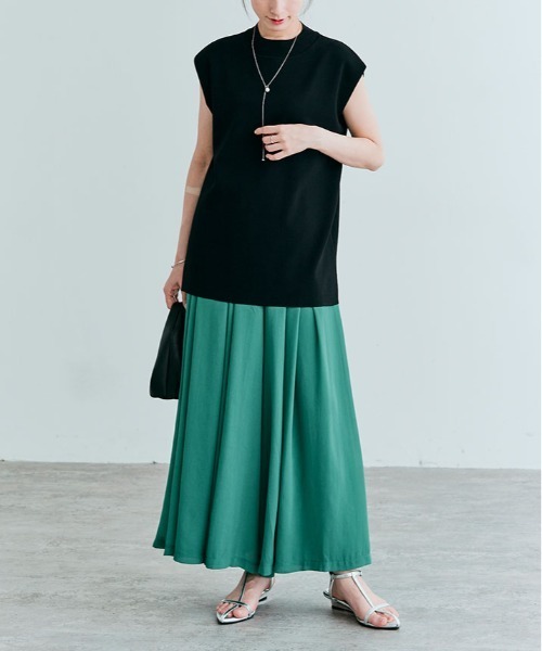 kirakiraShop(キラキラショップ)の「フレンチスリーブ ストレッチ プルオーバー(ニット/セーター・レディース・ブラック/ライトベージュ/グレー/ミント/モカ・M/L)」の9枚目の写真