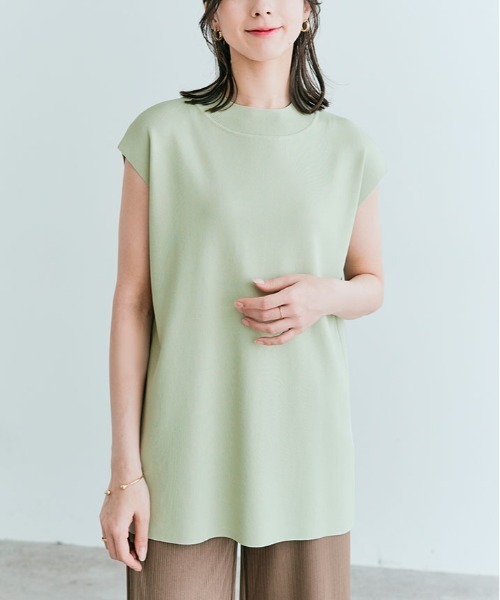 kirakiraShop(キラキラショップ)の「フレンチスリーブ ストレッチ プルオーバー(ニット/セーター・レディース・ブラック/ライトベージュ/グレー/ミント/モカ・M/L)」の18枚目の写真