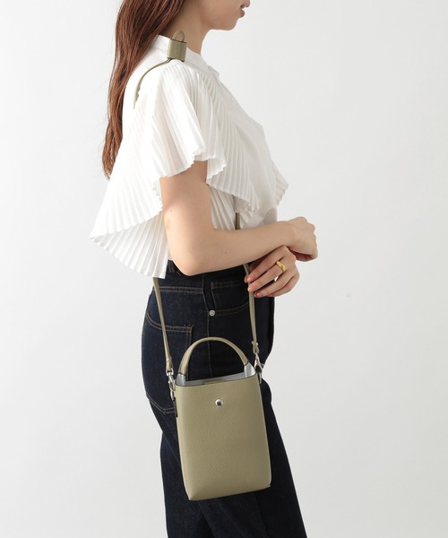 SETUP7（セットアップセブン）の「【SETUP7】縦型ショートハンドル2WAYバッグ プリンシⅡ 74524 LARG（ショルダーバッグ・レディース・ブラック/シルバー/ライトグリーン・FREE）」の12枚目の写真