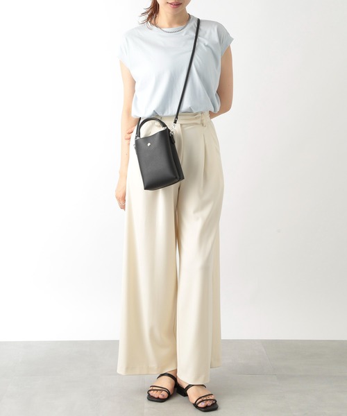 SETUP7（セットアップセブン）の「【SETUP7】縦型ショートハンドル2WAYバッグ プリンシⅡ 74524 LARG（ショルダーバッグ・レディース・ブラック/シルバー/ライトグリーン・FREE）」の8枚目の写真