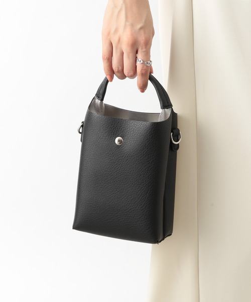 SETUP7（セットアップセブン）の「【SETUP7】縦型ショートハンドル2WAYバッグ プリンシⅡ 74524 LARG（ショルダーバッグ・レディース・ブラック/シルバー/ライトグリーン・FREE）」の6枚目の写真