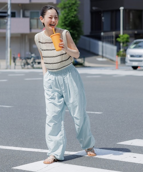 coca(coca)(コカ)の「【WEB限定】ナイロンパラシュートパンツ(その他パンツ・レディース・チャコール/ブラック/ライトブルー/ライトグリーン/ライトベージュ・L/M/S)」の14枚目の写真