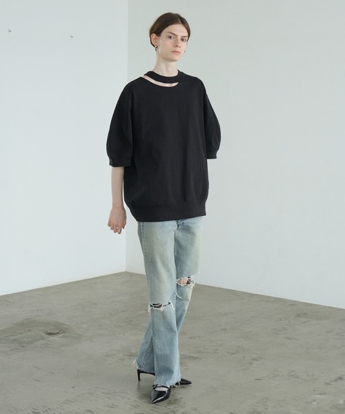 トップス CLANE OPEN NECK OVER TOPS CLANE（クラネ）の「OPEN NECK OVER TOPS（Tシャツ/カットソー