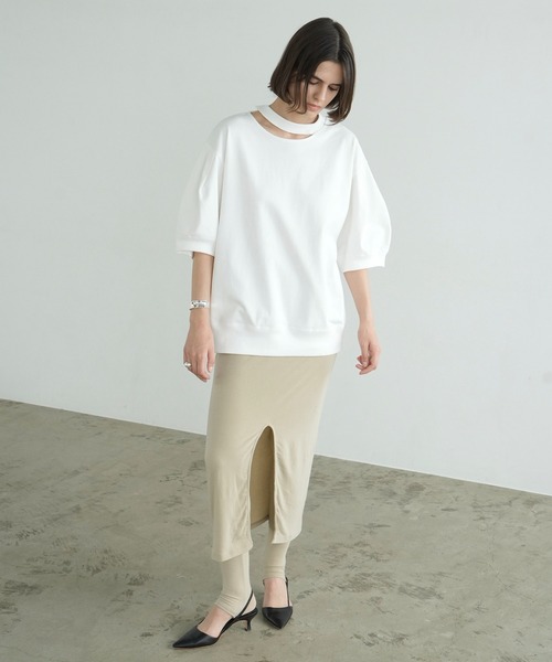 CLANE（クラネ）の「OPEN NECK OVER TOPS（Tシャツ/カットソー