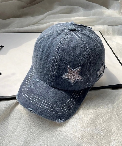 関税送料込【PATOU】デニムキャップ ネイビー Patou デニムキャップ | ブルー | FARFETCH JP