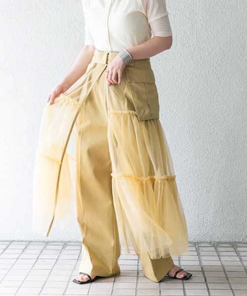 KBF(ケイビーエフ)の「チノタックWIDEパンツ(その他パンツ・レディース・チャコールグレー/ベージュ・36/38)」の11枚目の写真