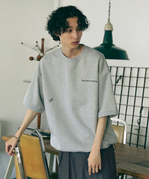 Bleme（ブレム）の「刺繍ロゴ リラクシー スウェットTシャツ （ドローコード付き）（Tシャツ/カットソー・メンズ・グレー/ネイビー/レッド・L/M/S/XL）」の12枚目の写真