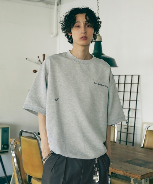 Bleme（ブレム）の「刺繍ロゴ リラクシー スウェットTシャツ （ドローコード付き）（Tシャツ/カットソー・メンズ・グレー/ネイビー/レッド・L/M/S/XL）」の11枚目の写真