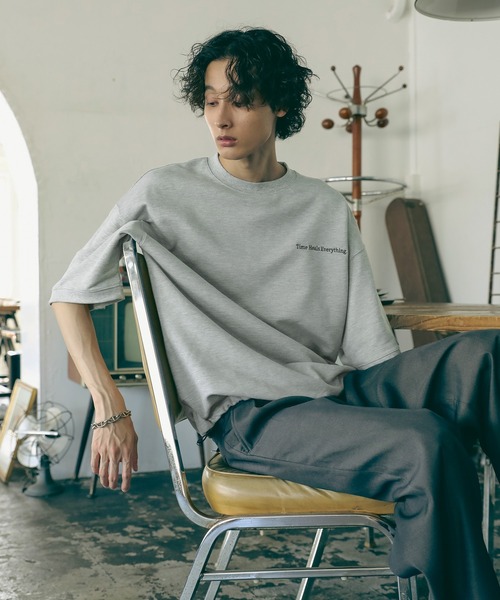 Bleme（ブレム）の「刺繍ロゴ リラクシー スウェットTシャツ （ドローコード付き）（Tシャツ/カットソー・メンズ・グレー/ネイビー/レッド・L/M/S/XL）」の9枚目の写真