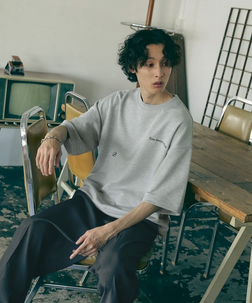 Bleme（ブレム）の「刺繍ロゴ リラクシー スウェットTシャツ （ドローコード付き）（Tシャツ/カットソー・メンズ・グレー/ネイビー/レッド・L/M/S/XL）」の6枚目の写真