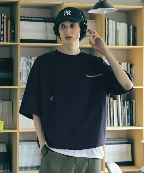 Bleme（ブレム）の「刺繍ロゴ リラクシー スウェットTシャツ （ドローコード付き）（Tシャツ/カットソー・メンズ・グレー/ネイビー/レッド・L/M/S/XL）」の20枚目の写真