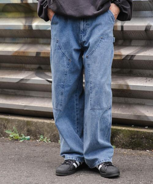 WEGO(ウィゴー)の「WEGO/ワーカーズダブルニーパンツ(デニムパンツ・メンズ・ブラウン/ブラック/スカイブルー/ブラック系その他・MEDIUM/SMALL/LARGE)」の5枚目の写真