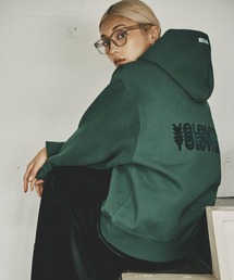 【HEREIAM】ユニセックス/ワッペンロゴ裏起毛フーディー