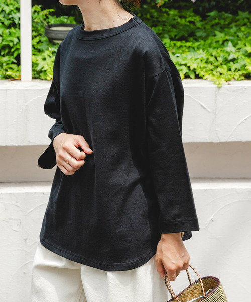 FORK&SPOON（フォークアンドスプーン）の「FORK&SPOON　ボトルネック8分袖Tシャツ（Tシャツ/カットソー・レディース・ブラック/ホワイト系その他/オフホワイト・1）」の3枚目の写真