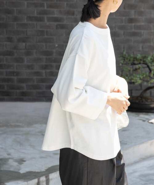 FORK&SPOON（フォークアンドスプーン）の「FORK&SPOON　ボトルネック8分袖Tシャツ（Tシャツ/カットソー・レディース・ブラック/ホワイト系その他/オフホワイト・1）」の6枚目の写真