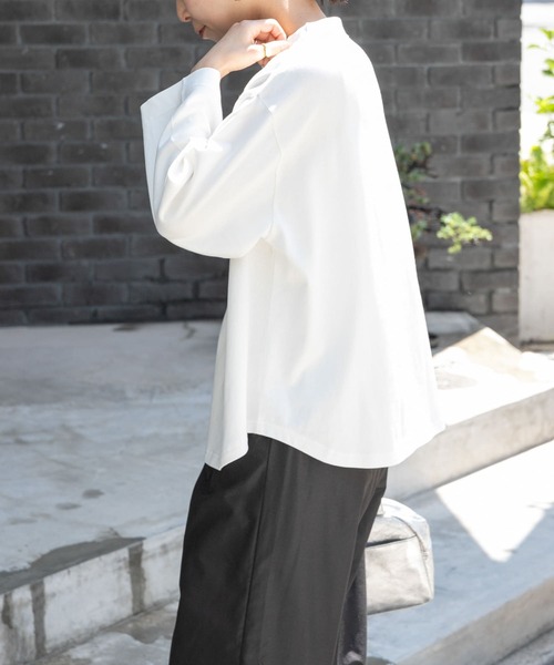 FORK&SPOON（フォークアンドスプーン）の「FORK&SPOON　ボトルネック8分袖Tシャツ（Tシャツ/カットソー・レディース・ブラック/ホワイト系その他/オフホワイト・1）」の8枚目の写真