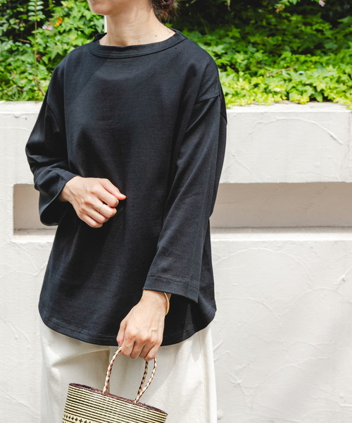 FORK&SPOON（フォークアンドスプーン）の「FORK&SPOON　ボトルネック8分袖Tシャツ（Tシャツ/カットソー・レディース・ブラック/ホワイト系その他/オフホワイト・1）」の10枚目の写真