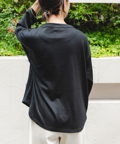 FORK&SPOON（フォークアンドスプーン）の「FORK&SPOON　ボトルネック8分袖Tシャツ（Tシャツ/カットソー・レディース・ブラック/ホワイト系その他/オフホワイト・1）」の12枚目の写真