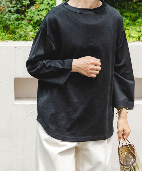 FORK&SPOON（フォークアンドスプーン）の「FORK&SPOON　ボトルネック8分袖Tシャツ（Tシャツ/カットソー・レディース・ブラック/ホワイト系その他/オフホワイト・1）」の14枚目の写真