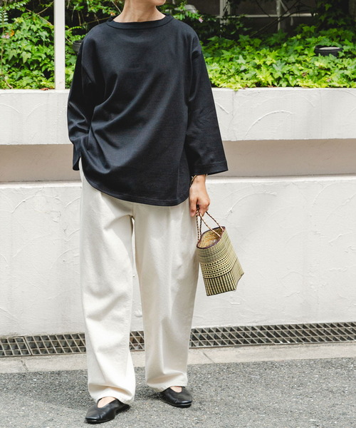 FORK&SPOON（フォークアンドスプーン）の「FORK&SPOON　ボトルネック8分袖Tシャツ（Tシャツ/カットソー・レディース・ブラック/ホワイト系その他/オフホワイト・1）」の15枚目の写真