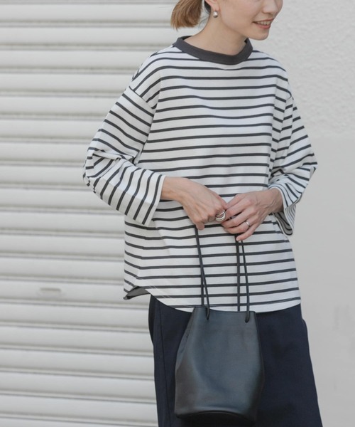 FORK&SPOON（フォークアンドスプーン）の「FORK&SPOON　ボトルネック8分袖Tシャツ（Tシャツ/カットソー・レディース・ブラック/ホワイト系その他/オフホワイト・1）」の16枚目の写真