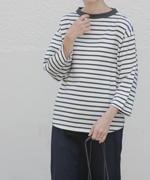 FORK&SPOON（フォークアンドスプーン）の「FORK&SPOON　ボトルネック8分袖Tシャツ（Tシャツ/カットソー・レディース・ブラック/ホワイト系その他/オフホワイト・1）」の17枚目の写真