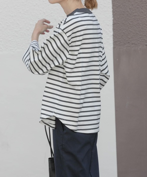 FORK&SPOON（フォークアンドスプーン）の「FORK&SPOON　ボトルネック8分袖Tシャツ（Tシャツ/カットソー・レディース・ブラック/ホワイト系その他/オフホワイト・1）」の18枚目の写真