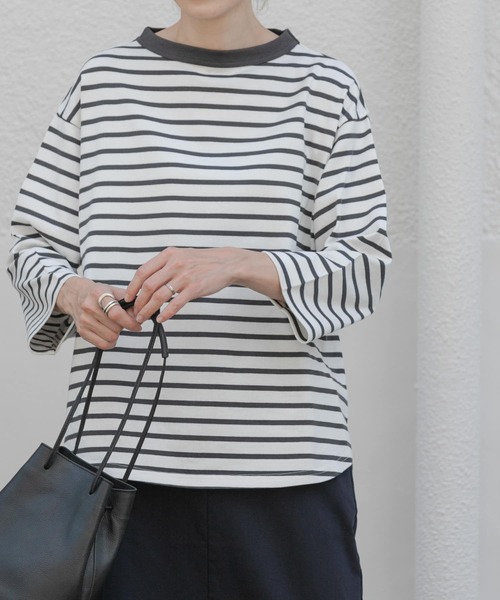 FORK&SPOON（フォークアンドスプーン）の「FORK&SPOON　ボトルネック8分袖Tシャツ（Tシャツ/カットソー・レディース・ブラック/ホワイト系その他/オフホワイト・1）」の20枚目の写真