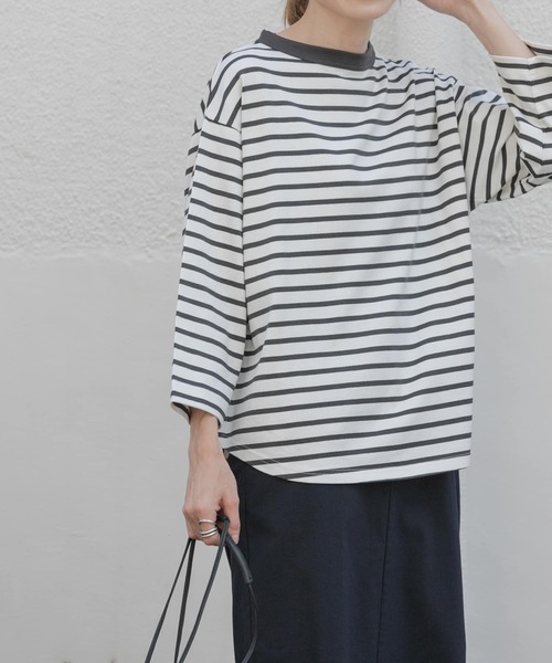 FORK&SPOON（フォークアンドスプーン）の「FORK&SPOON　ボトルネック8分袖Tシャツ（Tシャツ/カットソー・レディース・ブラック/ホワイト系その他/オフホワイト・1）」の21枚目の写真