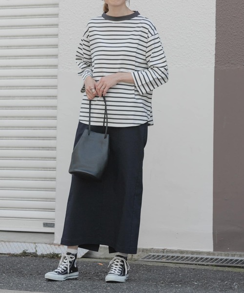 FORK&SPOON（フォークアンドスプーン）の「FORK&SPOON　ボトルネック8分袖Tシャツ（Tシャツ/カットソー・レディース・ブラック/ホワイト系その他/オフホワイト・1）」の22枚目の写真