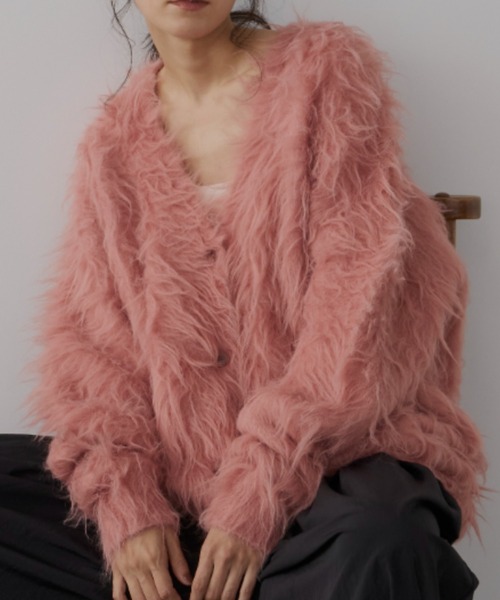 Libra Cue（リブラ キュー）の「シャギーニットオーバーカーディガン