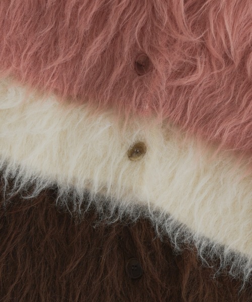 Libra Cue（リブラ キュー）の「シャギーニットオーバーカーディガン（カーディガン/ボレロ・レディース・アイボリー/ピンク/ブラウン・FREE）」の6枚目の写真