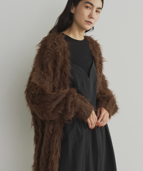 Libra Cue（リブラ キュー）の「シャギーニットオーバーカーディガン（カーディガン/ボレロ・レディース・アイボリー/ピンク/ブラウン・FREE）」の5枚目の写真