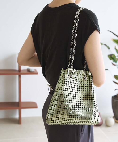 LE TALON（ルタロン）の「LE TALON 8メタルチェーンバッグ（ハンドバッグ・レディース・グリーン/シルバー・FREE）」の6枚目の写真