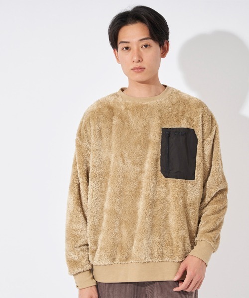 FILA(フィラ)の「ボア クルースウエット トレーナー(スウェット・メンズ・カーキ/ブラック/ネイビー/ベージュ・X-LARGE/MEDIUM/LARGE)」の17枚目の写真
