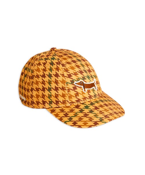 Mini Rodini（ミニロディーニ）の「mini rodini / 千鳥格子ドッグキャップ（キャップ・キッズ・ベージュ・52cm/48cm）」の2枚目の写真