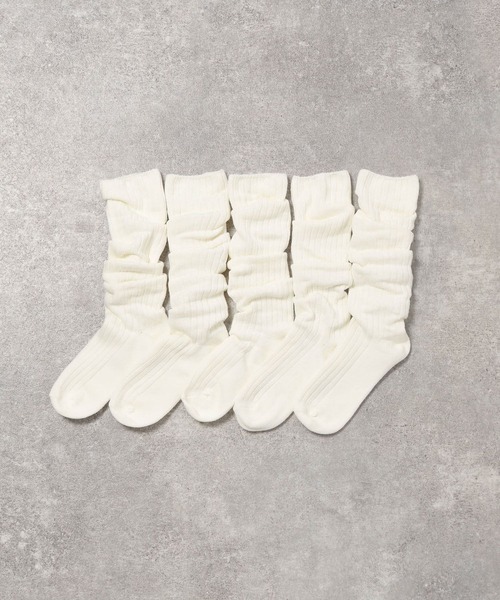 LAKOLE(ラコレ)の「【5足セット】ロングルーズソックス / 226099(ソックス/靴下・レディース・ブラック/ライトグレー/オフホワイト・FREE)」の7枚目の写真