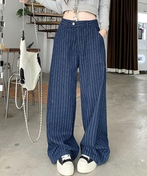 STRIPE WIDE DENIM