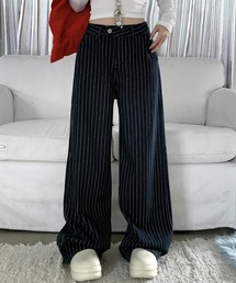 STRIPE WIDE DENIM