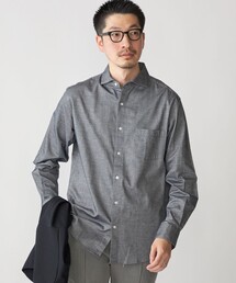 SHIPS: セミワイド ソリッド ネルシャツ