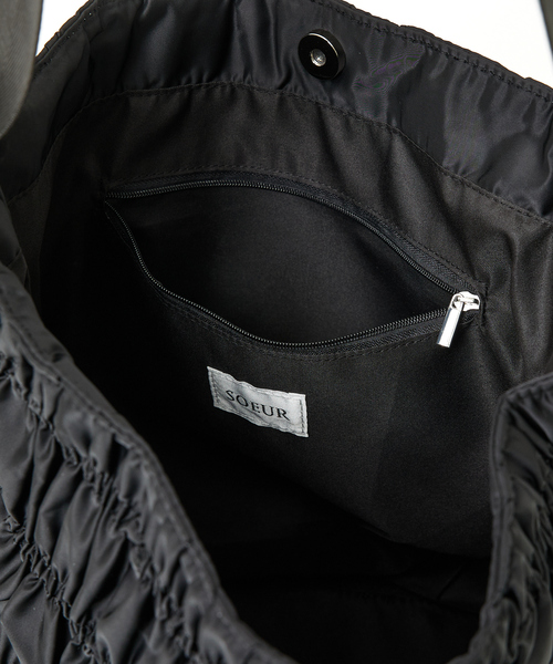 soeur（スール）の「●SOEUR/シャーリングテープショルダー（トートバッグ・レディース・ベージュ/ライトグレー/ブラック・フリー）」の20枚目の写真