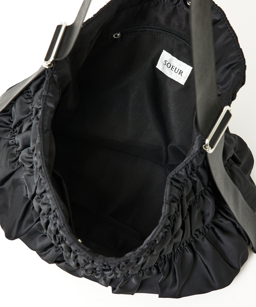 soeur（スール）の「●SOEUR/シャーリングテープショルダー（トートバッグ・レディース・ベージュ/ライトグレー/ブラック・フリー）」の22枚目の写真