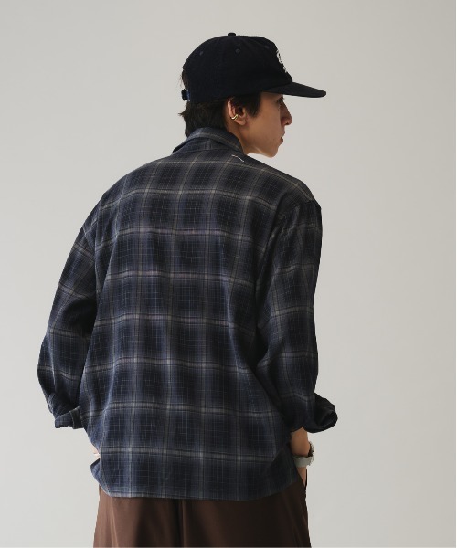 Adoon plain（アドーンプレーン）の「PISS NAME CHECK LONG SHIRT ／ピスネームチェックロングシャツ（シャツ/ブラウス・メンズ・ブラック系/ブラウン系・MEDIUM/LARGE）」の11枚目の写真