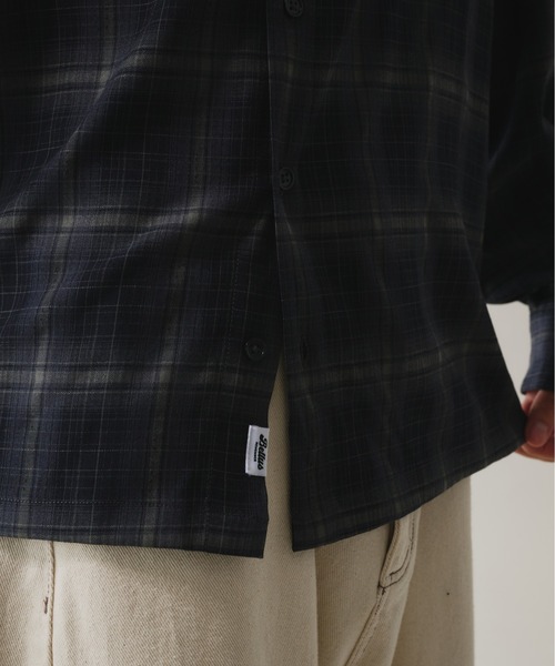 Adoon plain（アドーンプレーン）の「PISS NAME CHECK LONG SHIRT ／ピスネームチェックロングシャツ（シャツ/ブラウス・メンズ・ブラック系/ブラウン系・MEDIUM/LARGE）」の7枚目の写真