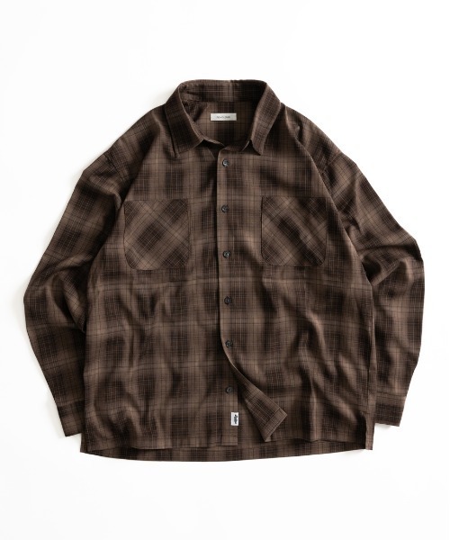Adoon plain（アドーンプレーン）の「PISS NAME CHECK LONG SHIRT ／ピスネームチェックロングシャツ（シャツ/ブラウス・メンズ・ブラック系/ブラウン系・MEDIUM/LARGE）」の5枚目の写真