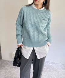 fredy emue | ウール混FR刺繍ケーブル柄ニットプルオーバー(ニット/セーター)