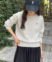 fredy emue | ウール混FR刺繍ケーブル柄ニットプルオーバー(ニット/セーター)